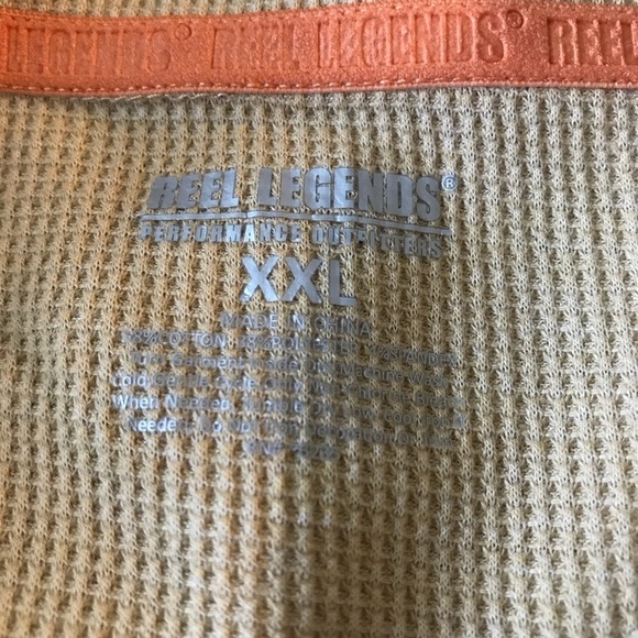 Reel Legends pullover hoodie XXL kangaroo pockets dusty yellow taupe col… - Picture 4 of 5